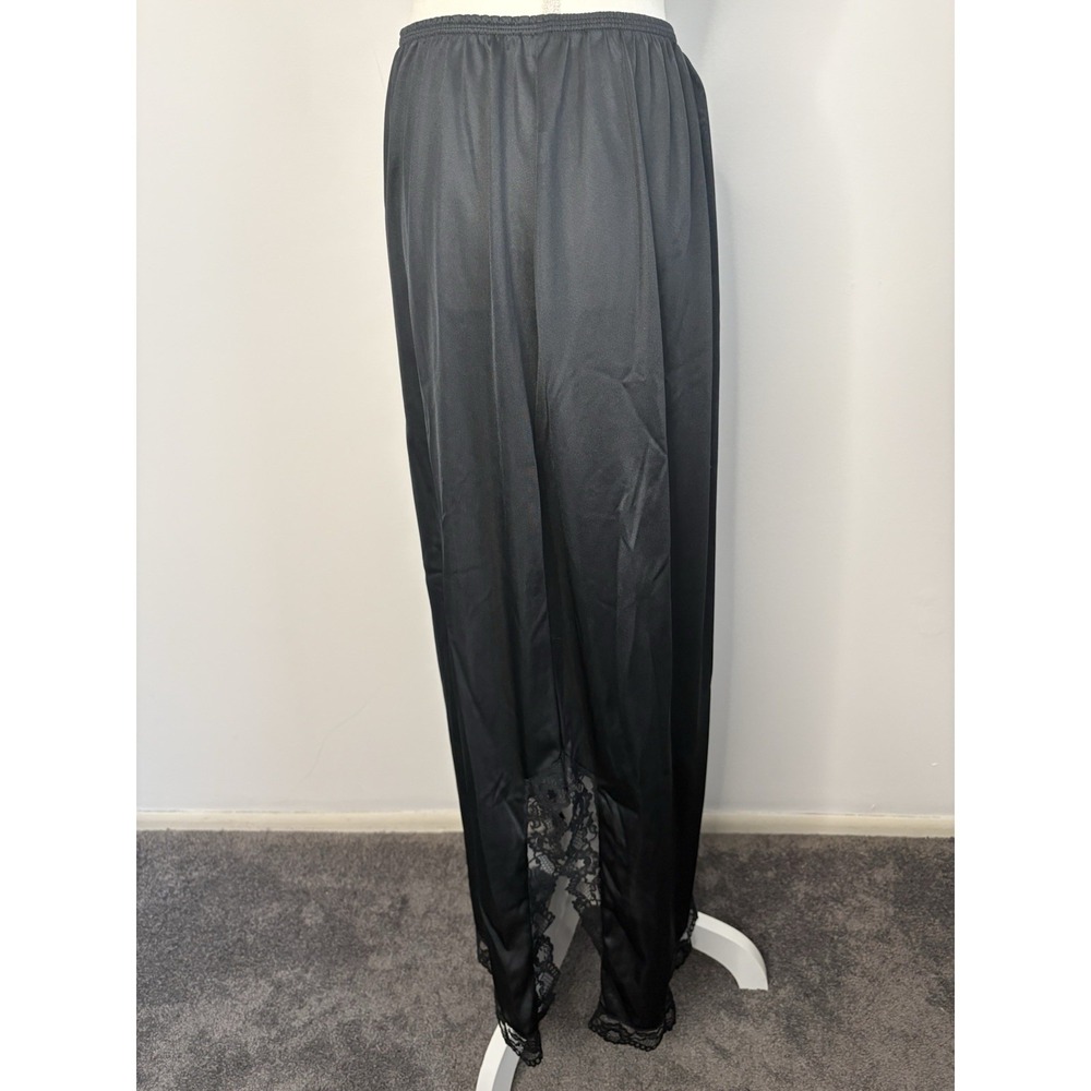 VTG USA JOLIE GRANDE Slip Skirt Womens XL  100% Nylon Double Split Lace Trim